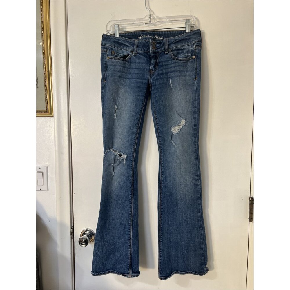 American Eagle Outfitters Artist Stretch Distressed Flared Jeans Size‎ 4R